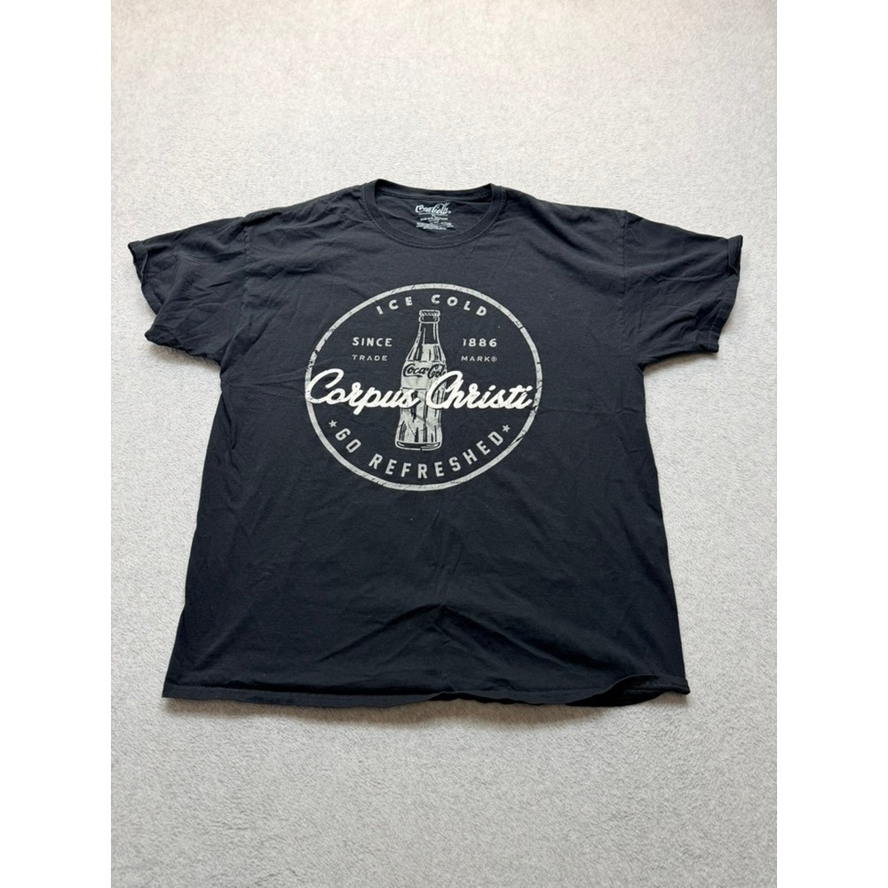 Coca-Cola Corpus Christi Graphic T-Shirt Mens XL Black Short Sleeve Soda Tee
